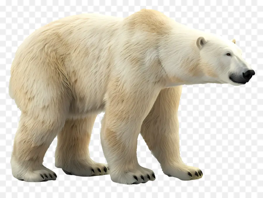 Вид на сторону белого медведя，Белый медведь PNG