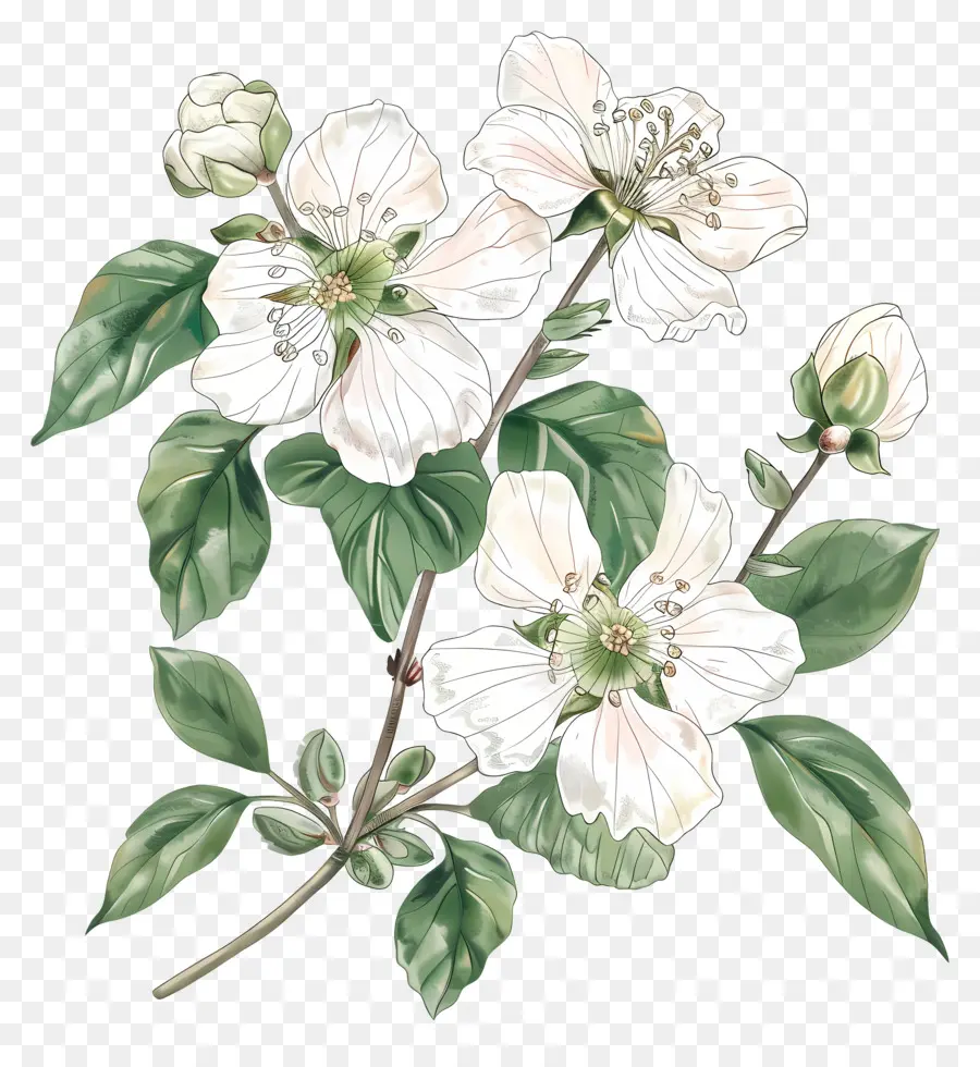 Боярышник цветок，белый цветок PNG