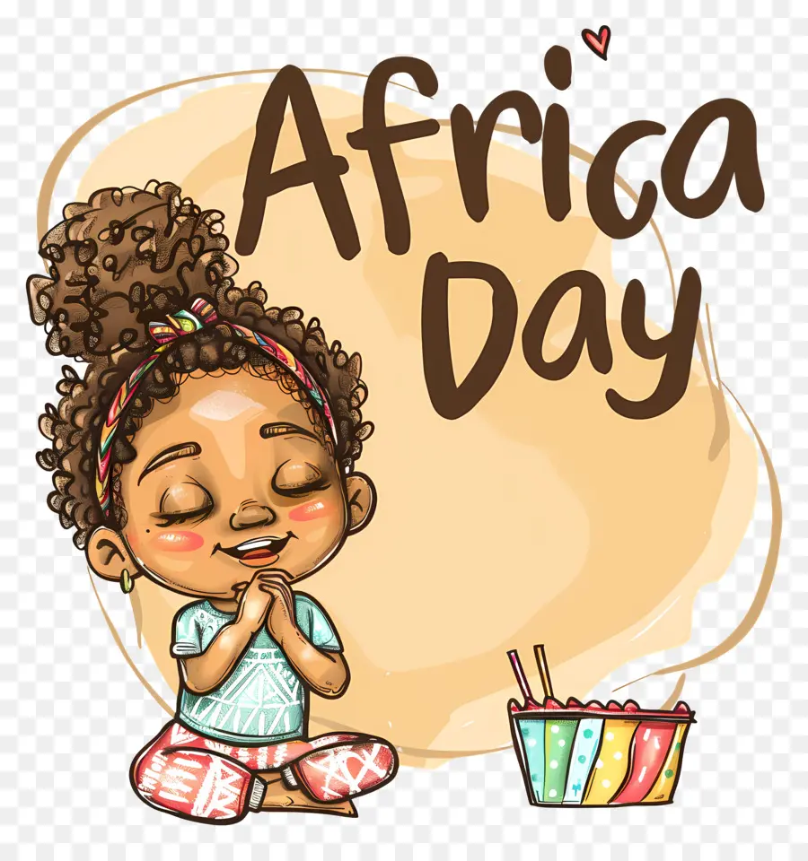 день Африки，Черная Девочка PNG