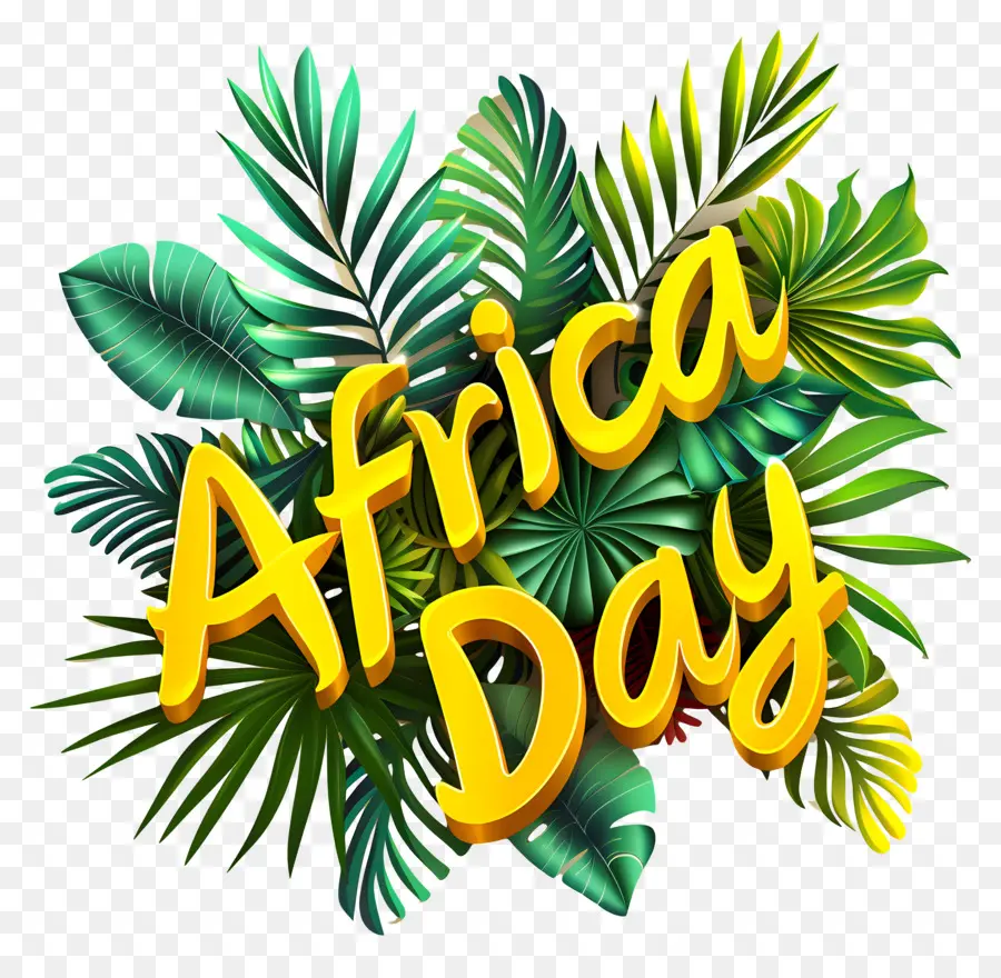 день Африки，тропические листья PNG