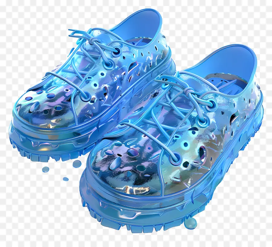 водяные туфли，Синие Кроссовки PNG