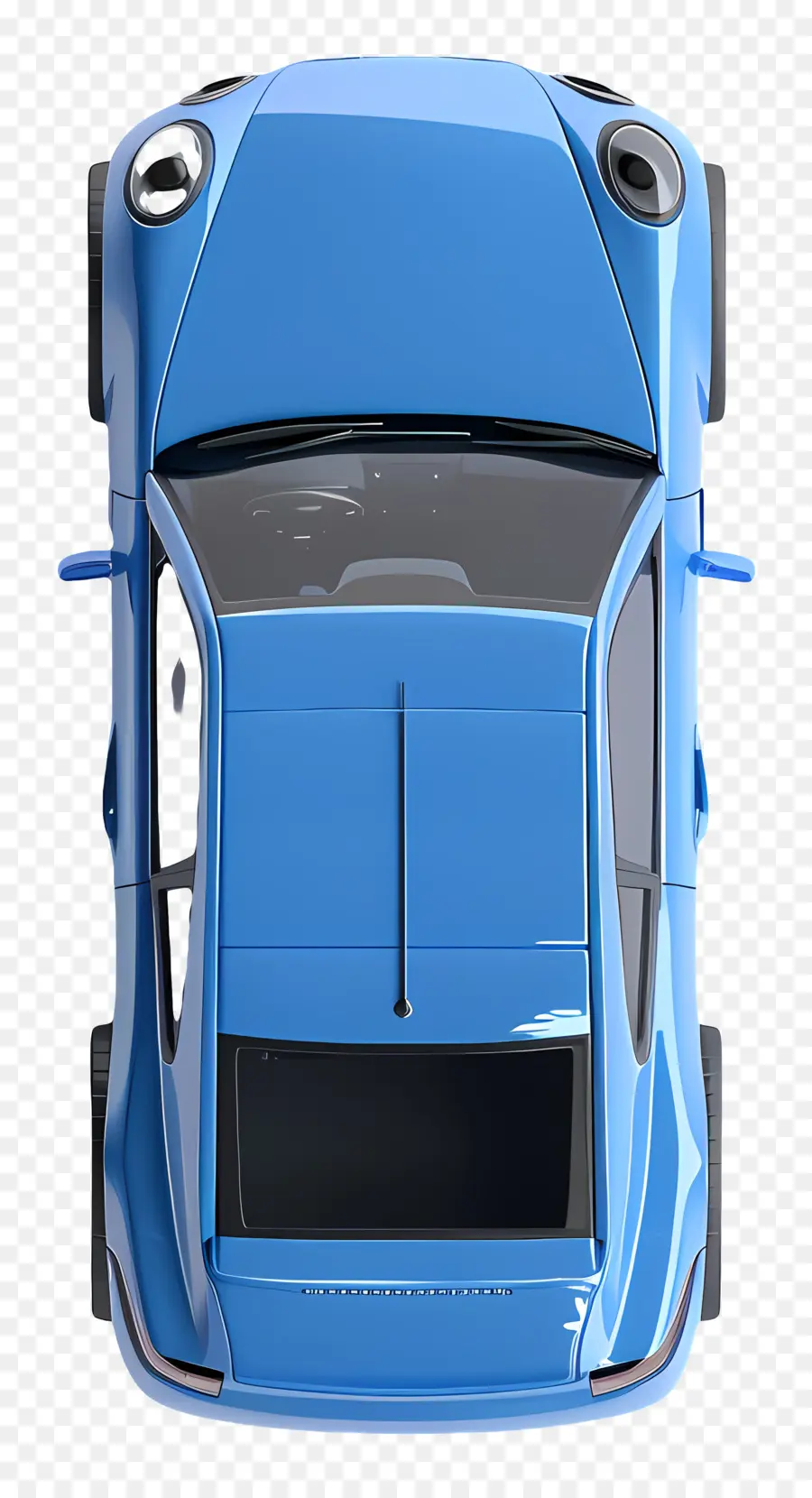 синий автомобиль вид на верхнюю часть，Спортивный автомобиль PNG