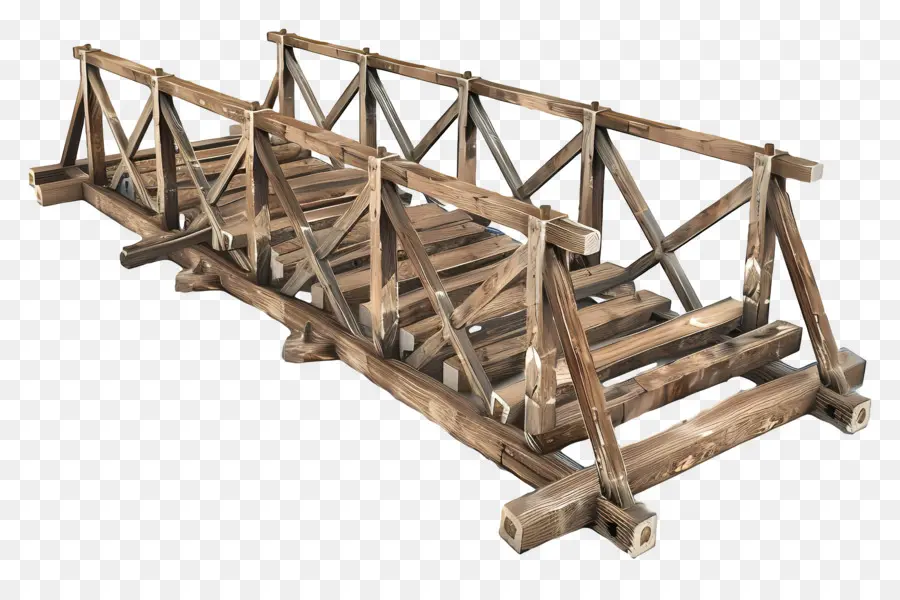 Мост ферменной конструкции，деревянный мост PNG