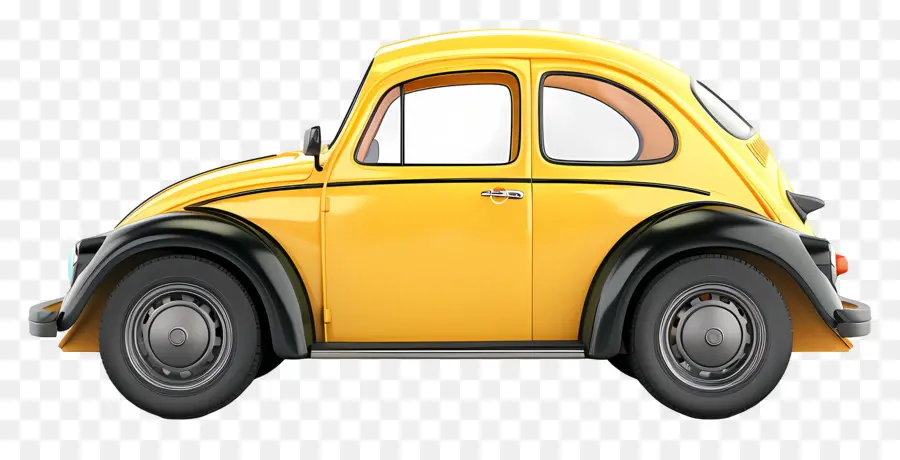 Стильный вид на автомобиль，Желтая машина PNG