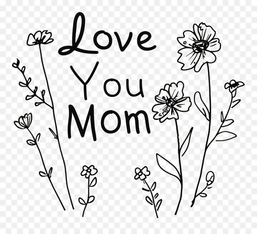 люблю тебя мама，цветы PNG