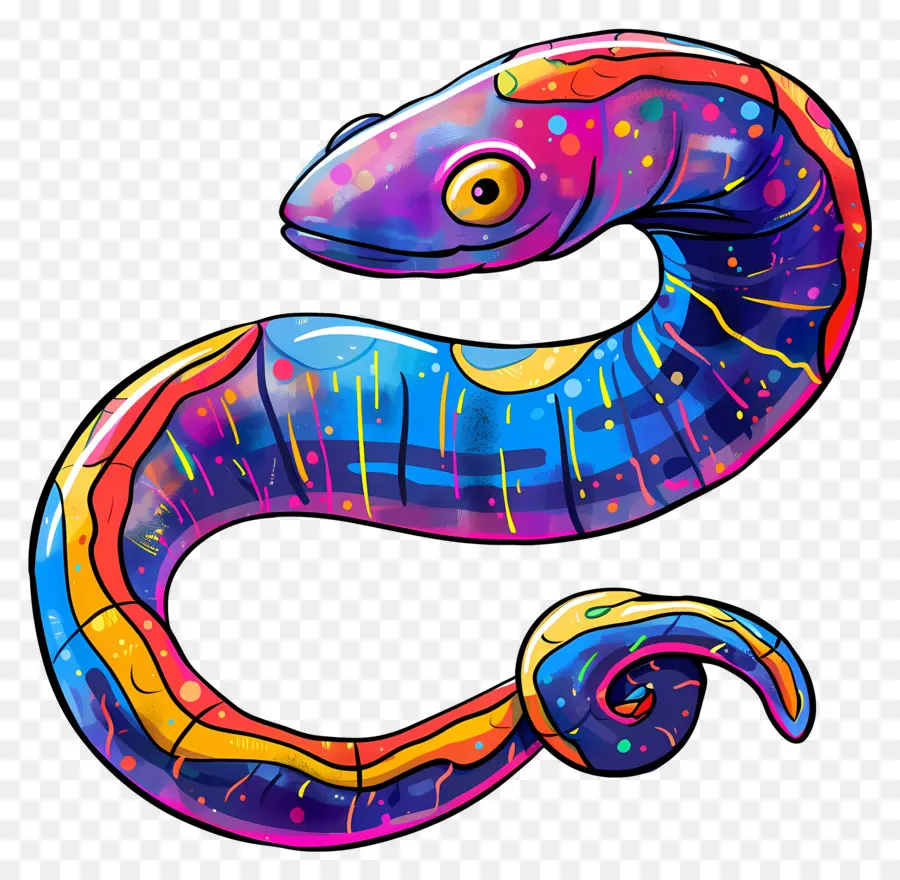 угря，красочная змея PNG