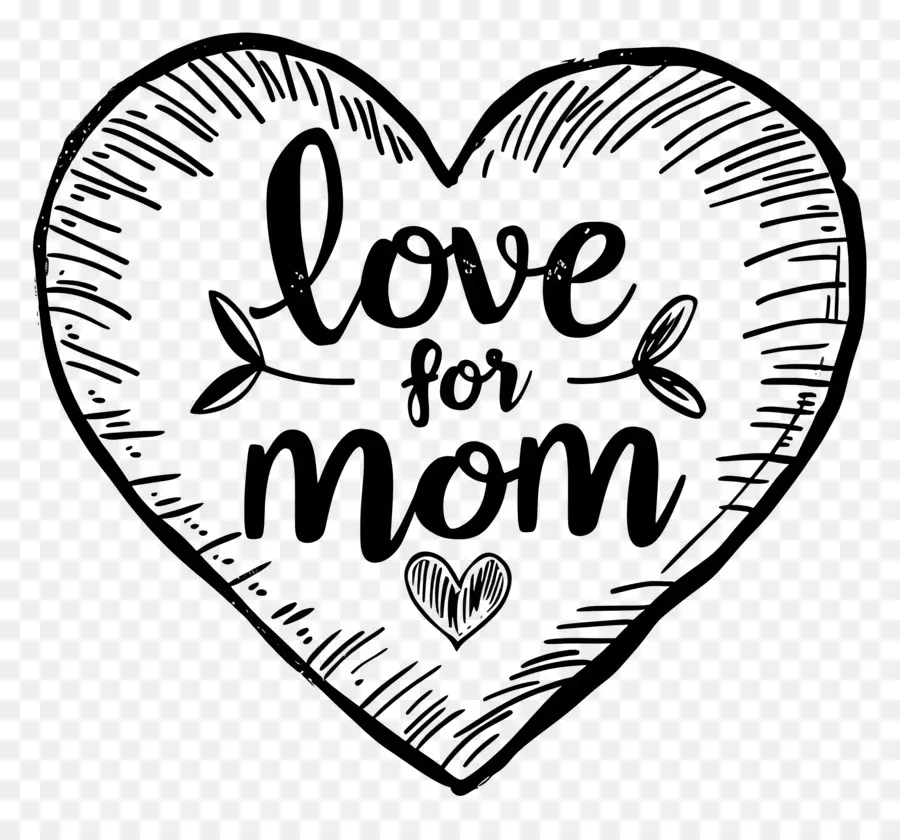 Любовь к маме，сердце стикер PNG