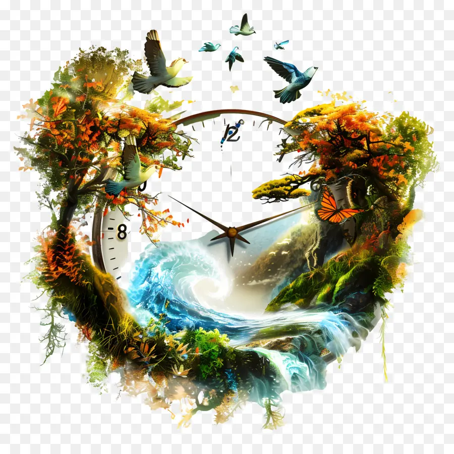 Часы，природа PNG