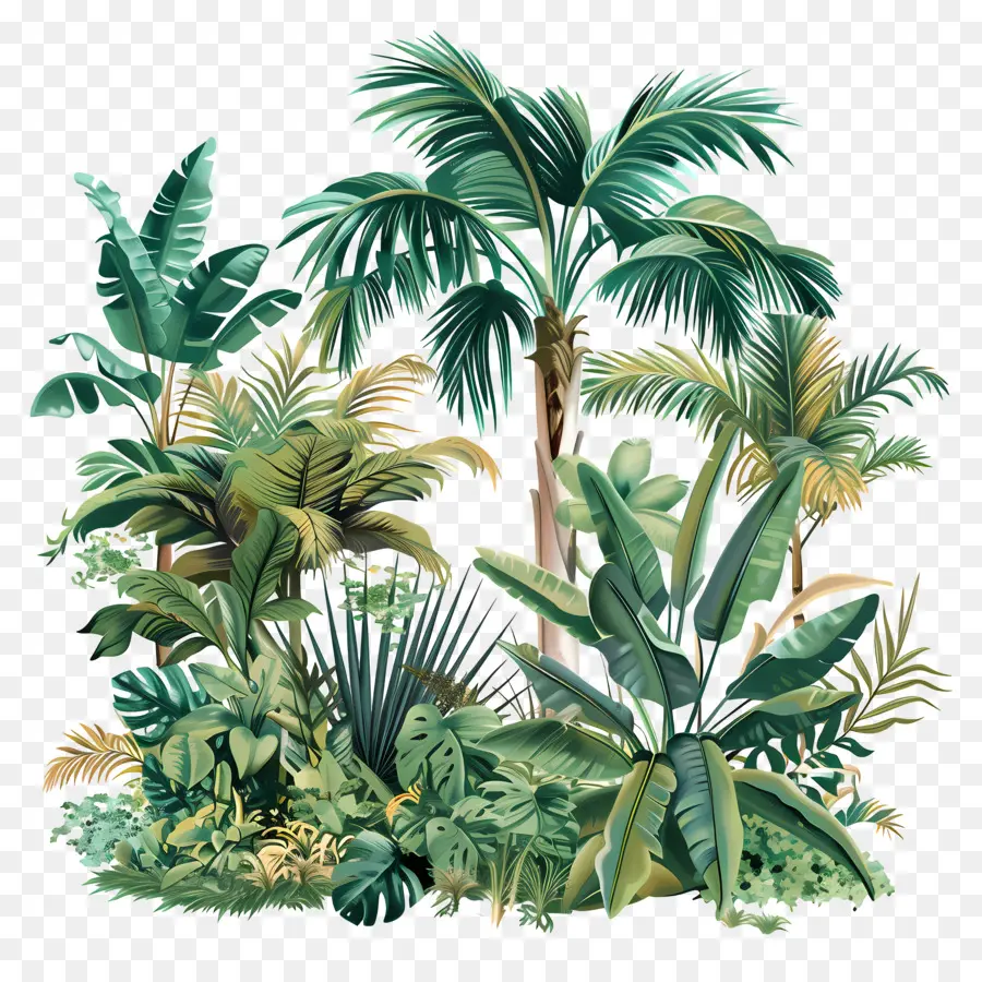 Тропическая растительность，тропические джунгли PNG