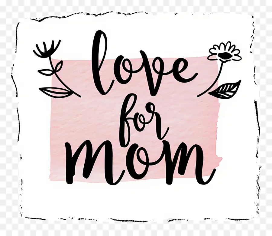 Любовь к маме，розовый фон PNG