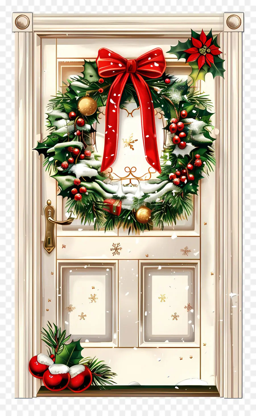 рождественские двери，Christmas Decorations PNG