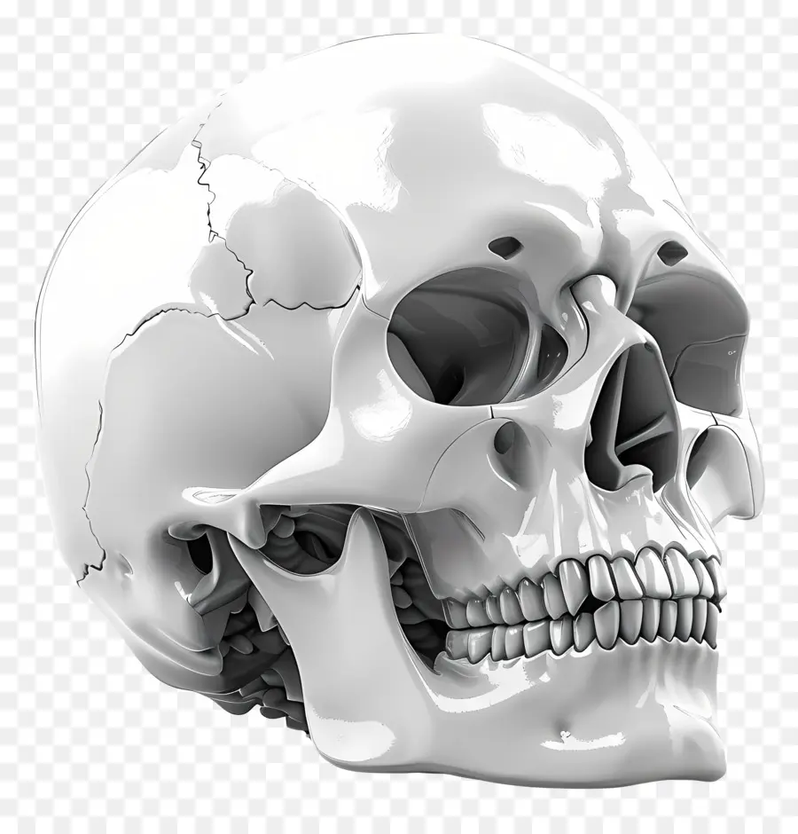 Вид на сторону черепа，Человеческий череп PNG
