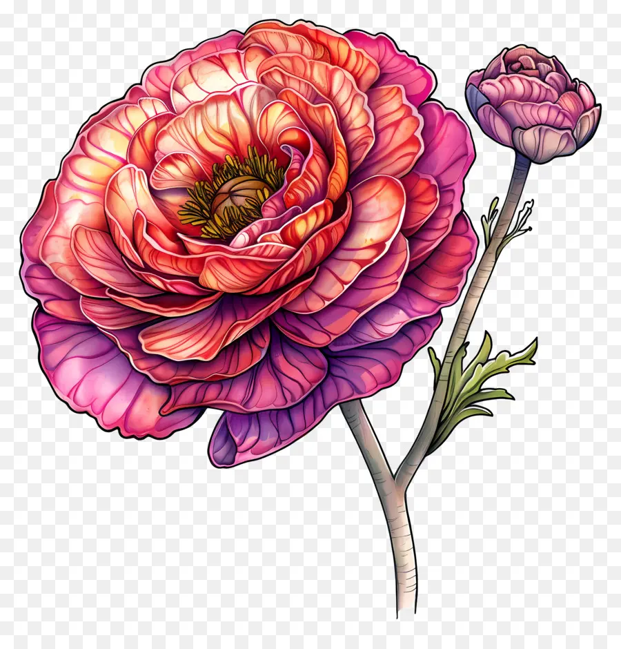лютик цветок，Розовый мако цветок PNG
