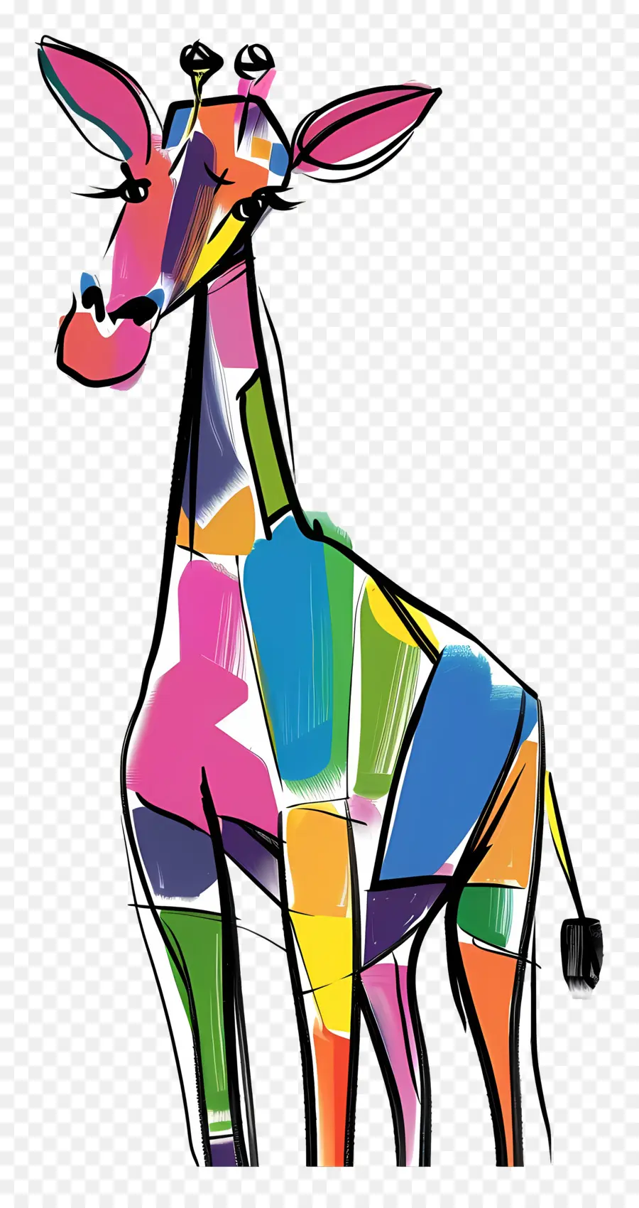 Жираф，красочные PNG