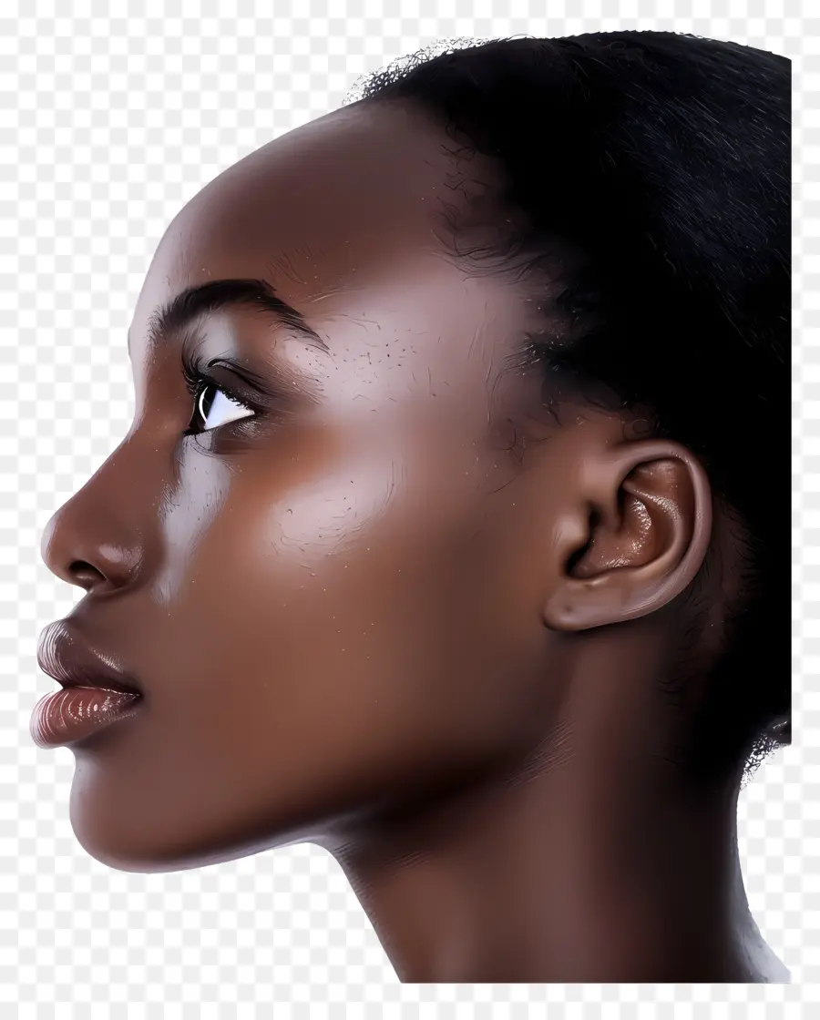 Черная женщина лицо，Портрет высокого разрешения PNG
