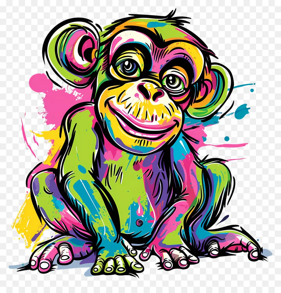 Обезьяна，Цветная обезьяна PNG