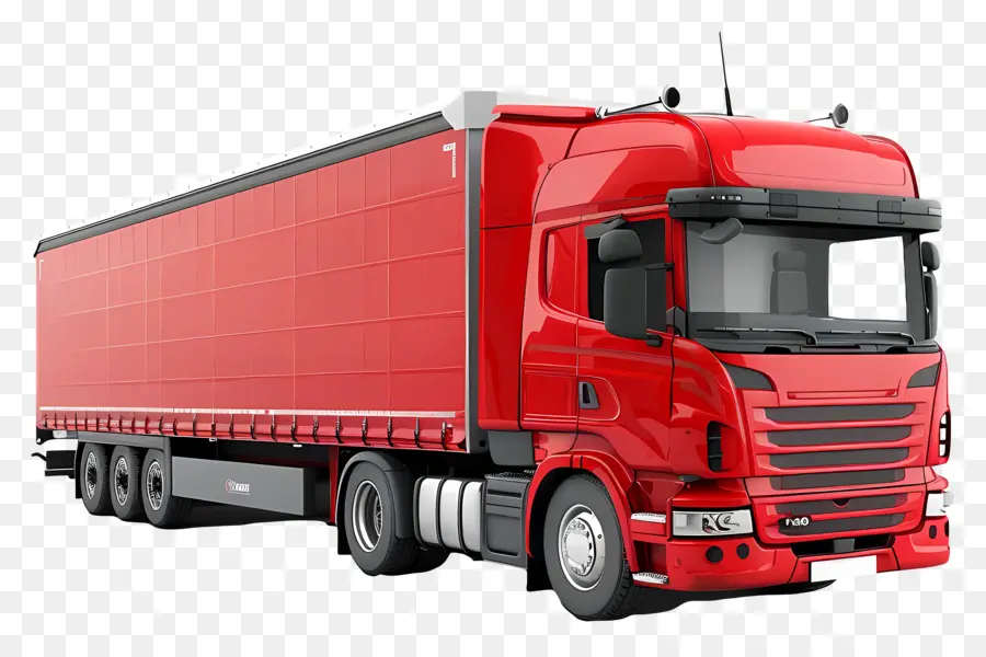 Вид на сторону грузовика，красный грузовик PNG
