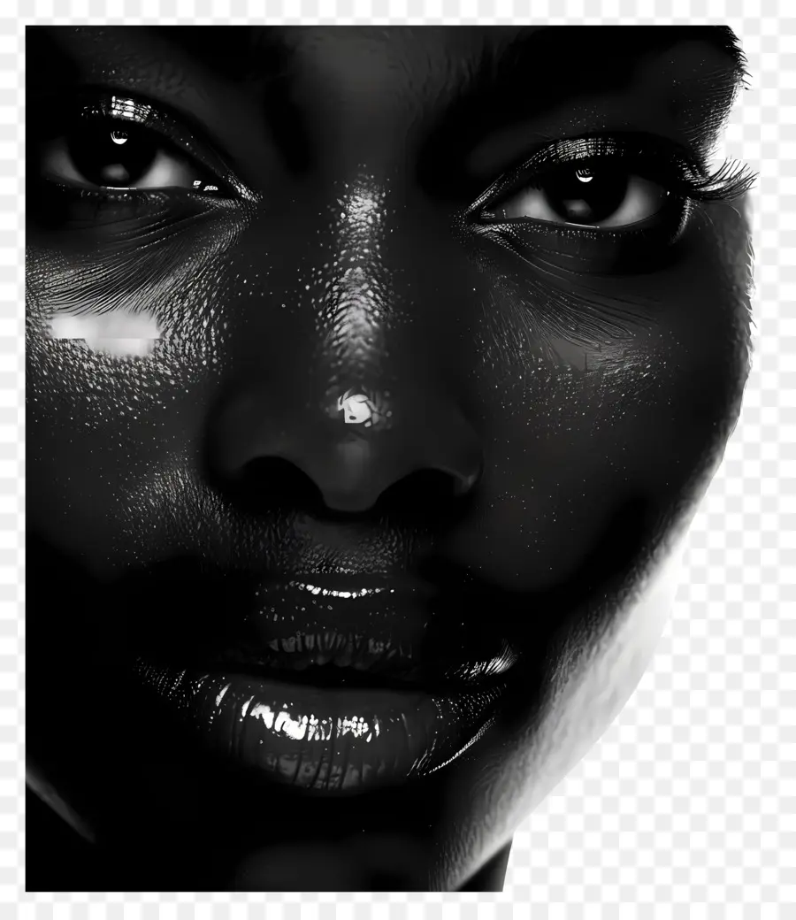 Черная женщина лицо，черная кожа PNG
