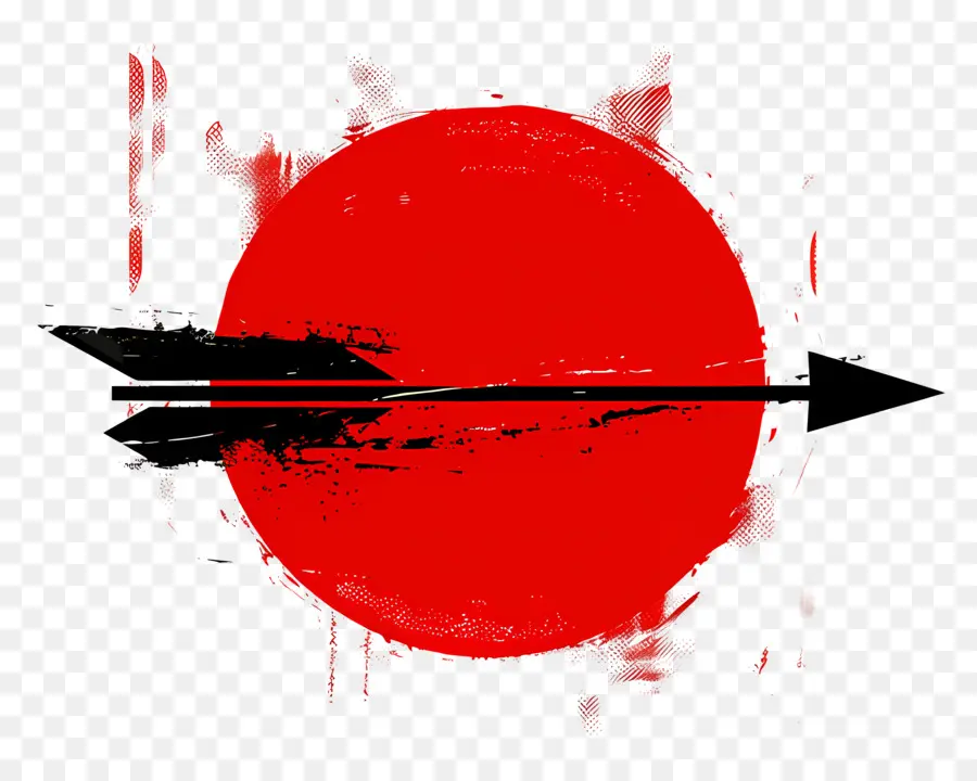 Красный круг со стрелкой，Абстрактная живопись PNG
