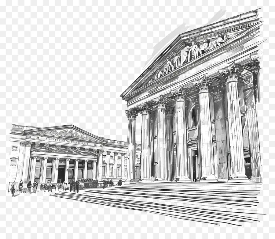 Британский музей，классическая архитектура PNG