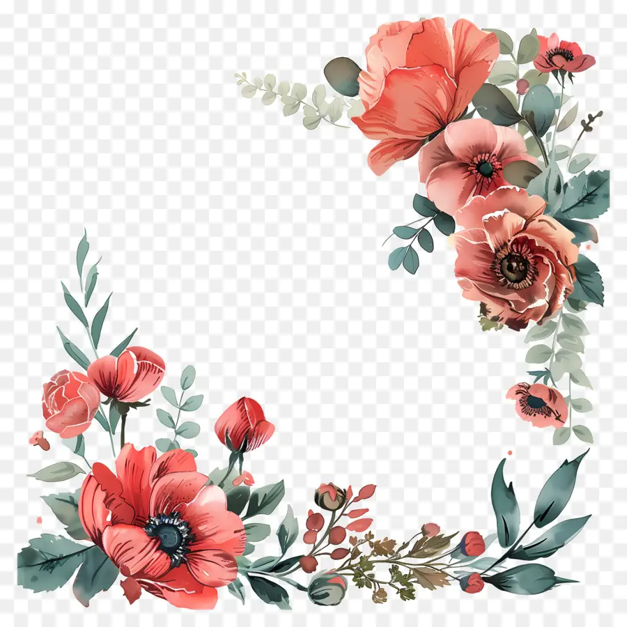 цветок фоторамка，цветочная композиция PNG