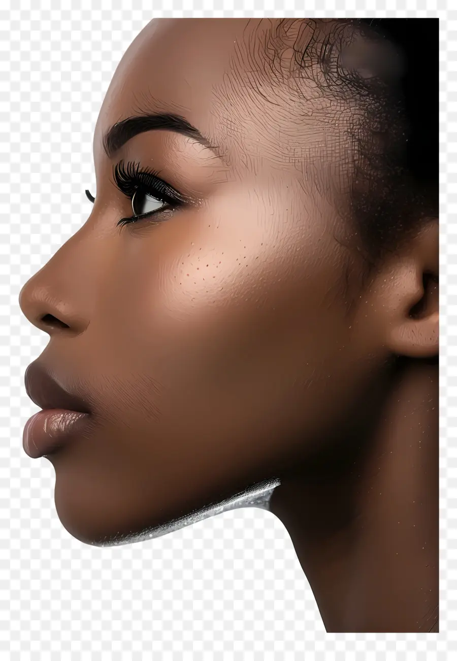 Черная женщина лицо，Skincare PNG