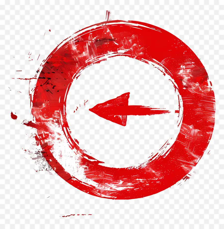 красный круг со стрелкой，дизайн логотипа PNG
