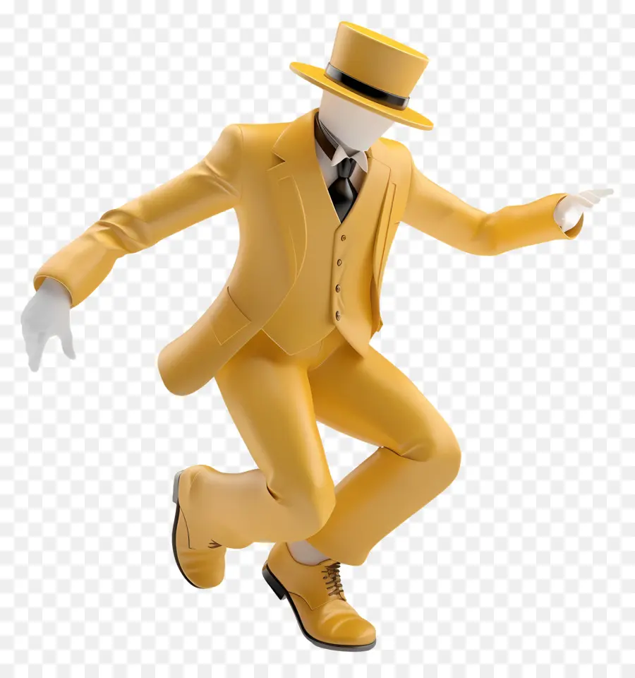 День танца нажмите，Желтый костюм PNG