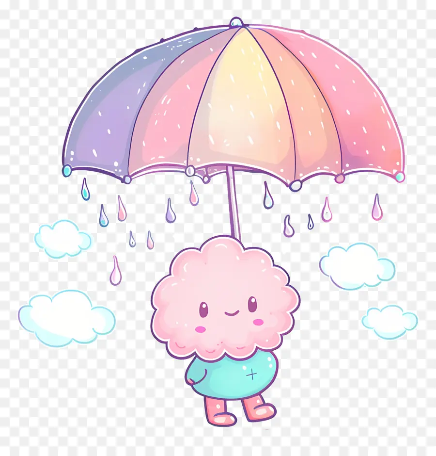 Дождь，Симпатичный мультипликационный персонаж PNG