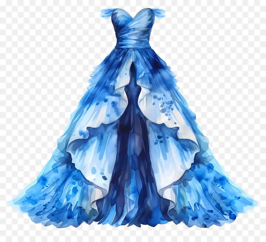 Синее свадебное платье，синее платье PNG