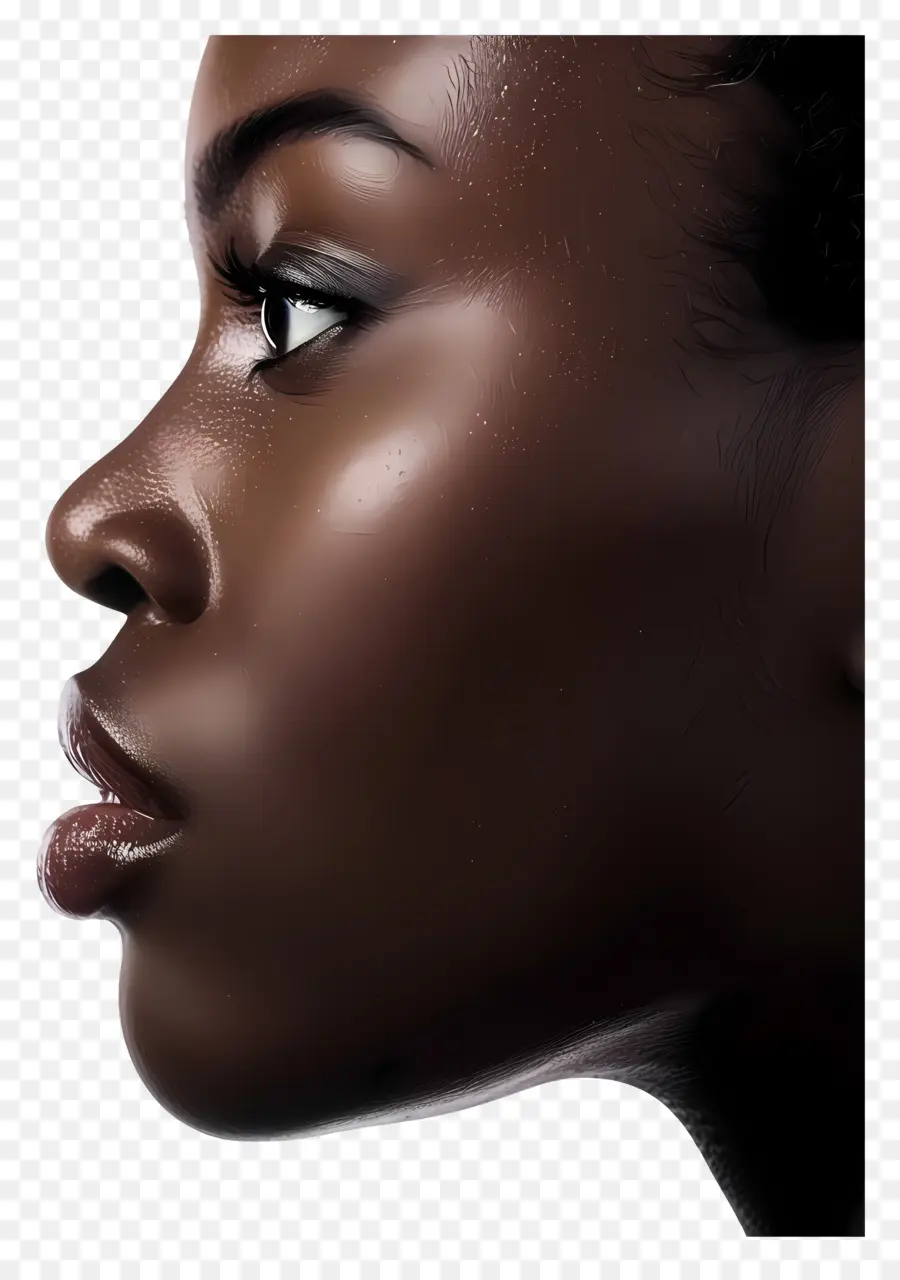 Черная женщина лицо，портрет PNG