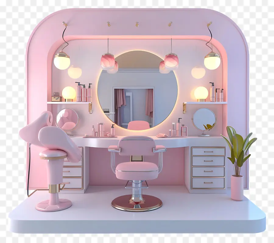 Парикмахерский Салон，розовый салон PNG