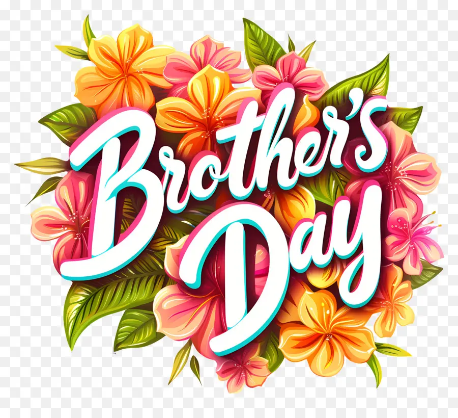 День братьев，цветочный дизайн PNG