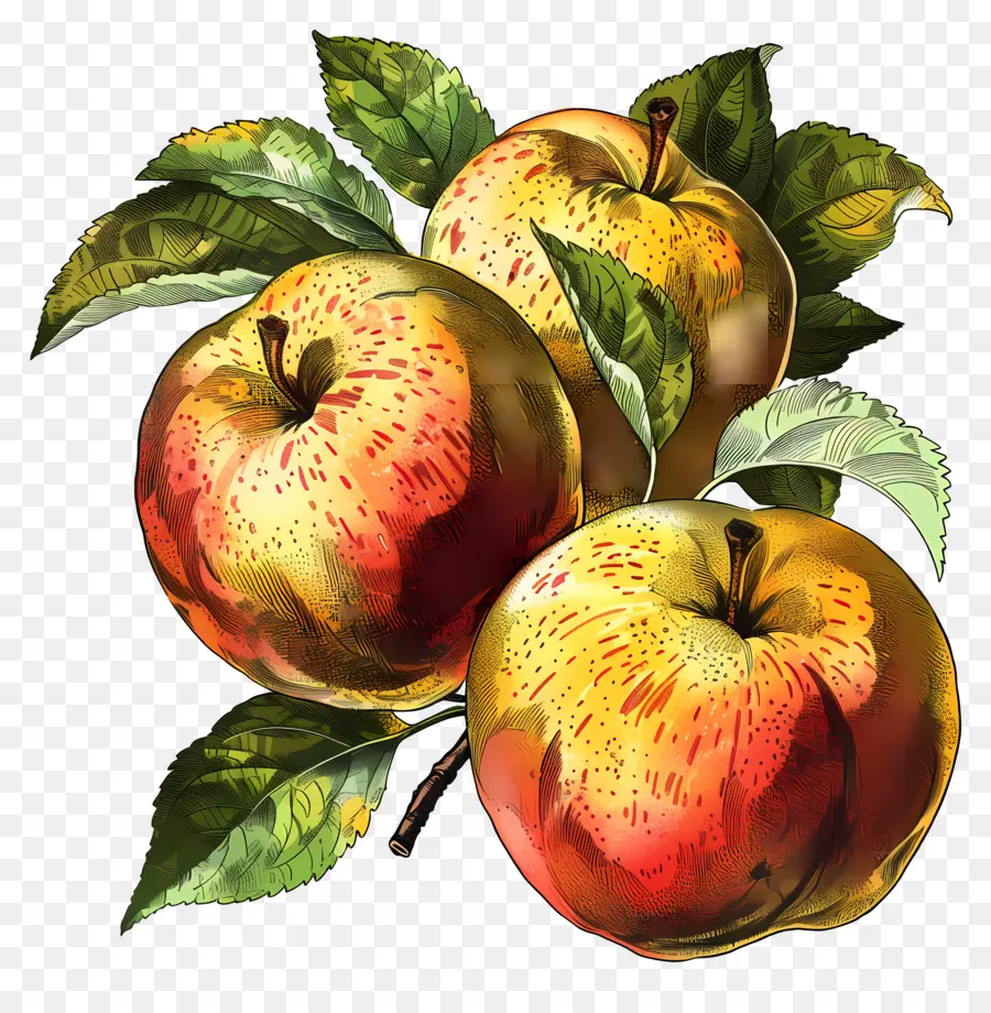 Яблоки，яблоня PNG