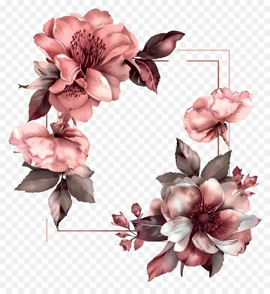цветок фоторамка，цветочные кадр PNG