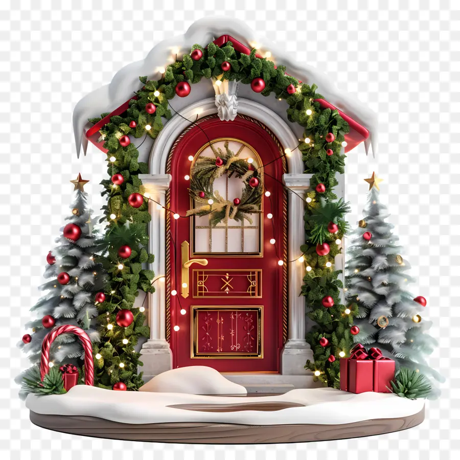 рождественские двери，входная дверь PNG