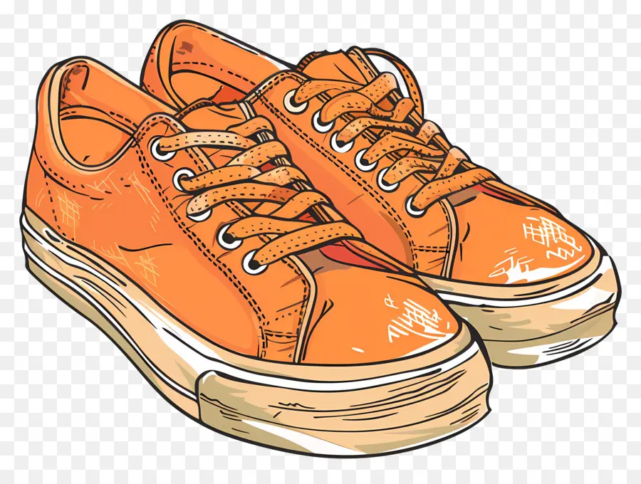 Shoes，Оранжевые кроссовки PNG