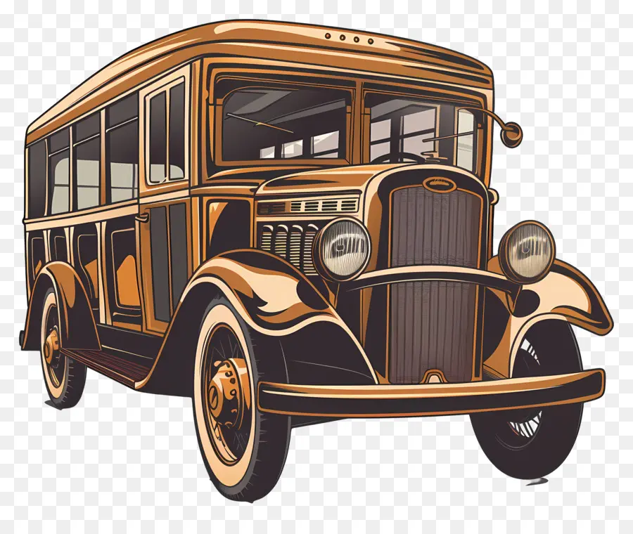 автомобиль，Винтажный школьный автобус PNG