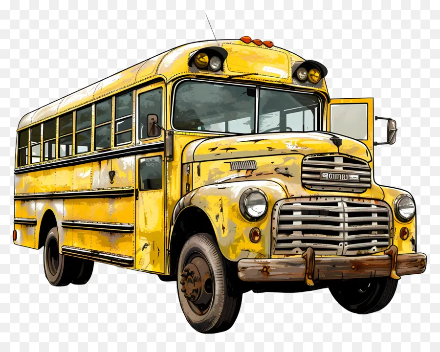 Школьный автобус，желтый школьный автобус PNG