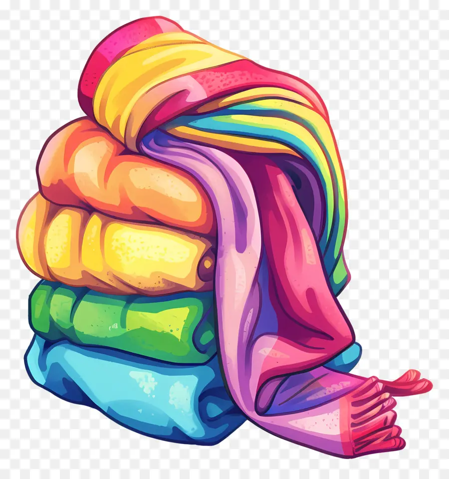 день полотенца，разноцветные полотенца PNG