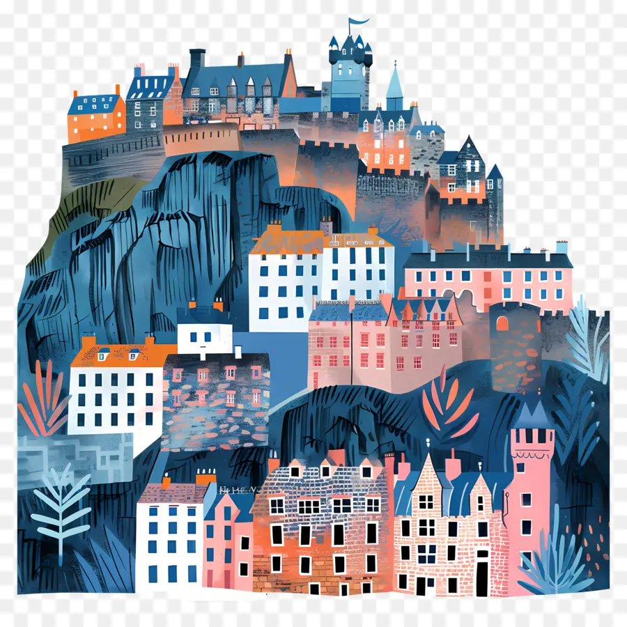эдинбургский замок，городской пейзаж PNG
