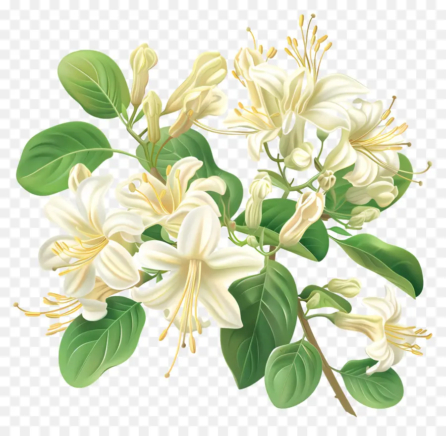 Жибата цветы，белые цветы PNG