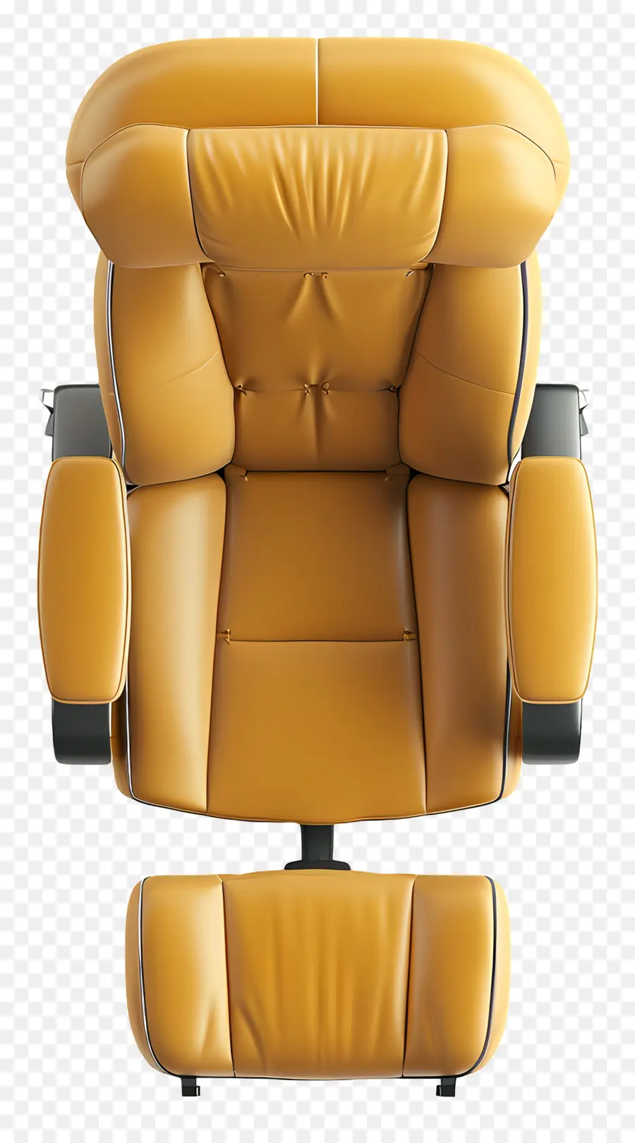 Стул Верхний вид，Желтый кожаный кресло PNG