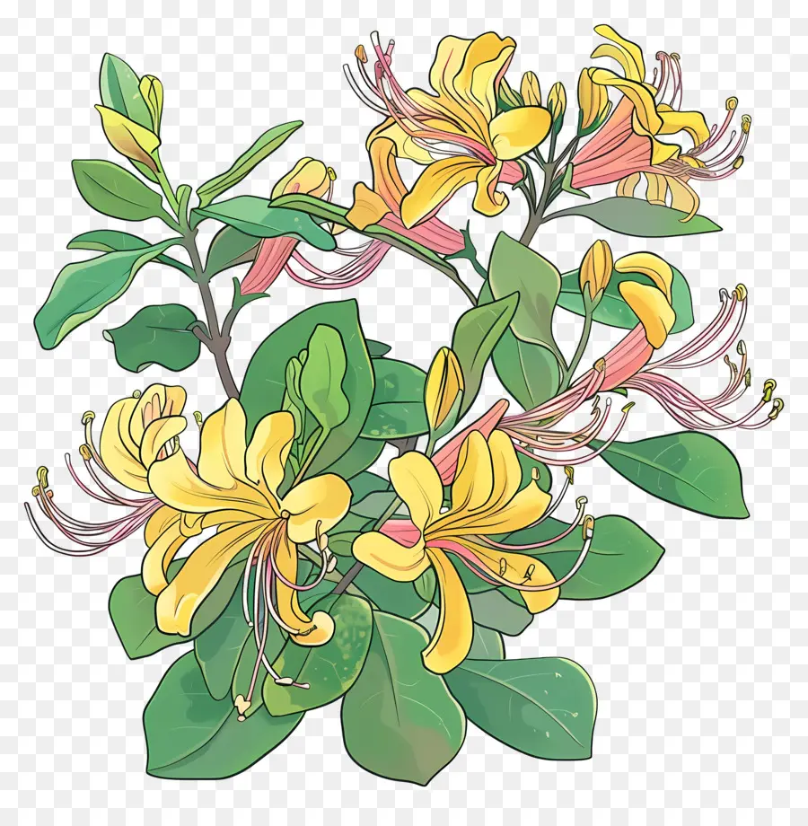 Жибата цветы，нарисованный от руки PNG