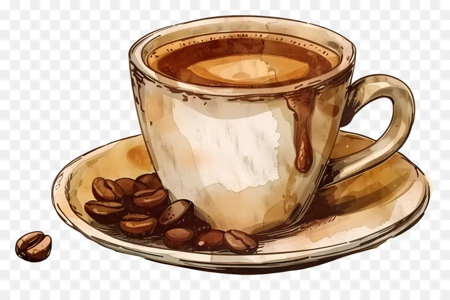 кофе，кофе в зернах PNG