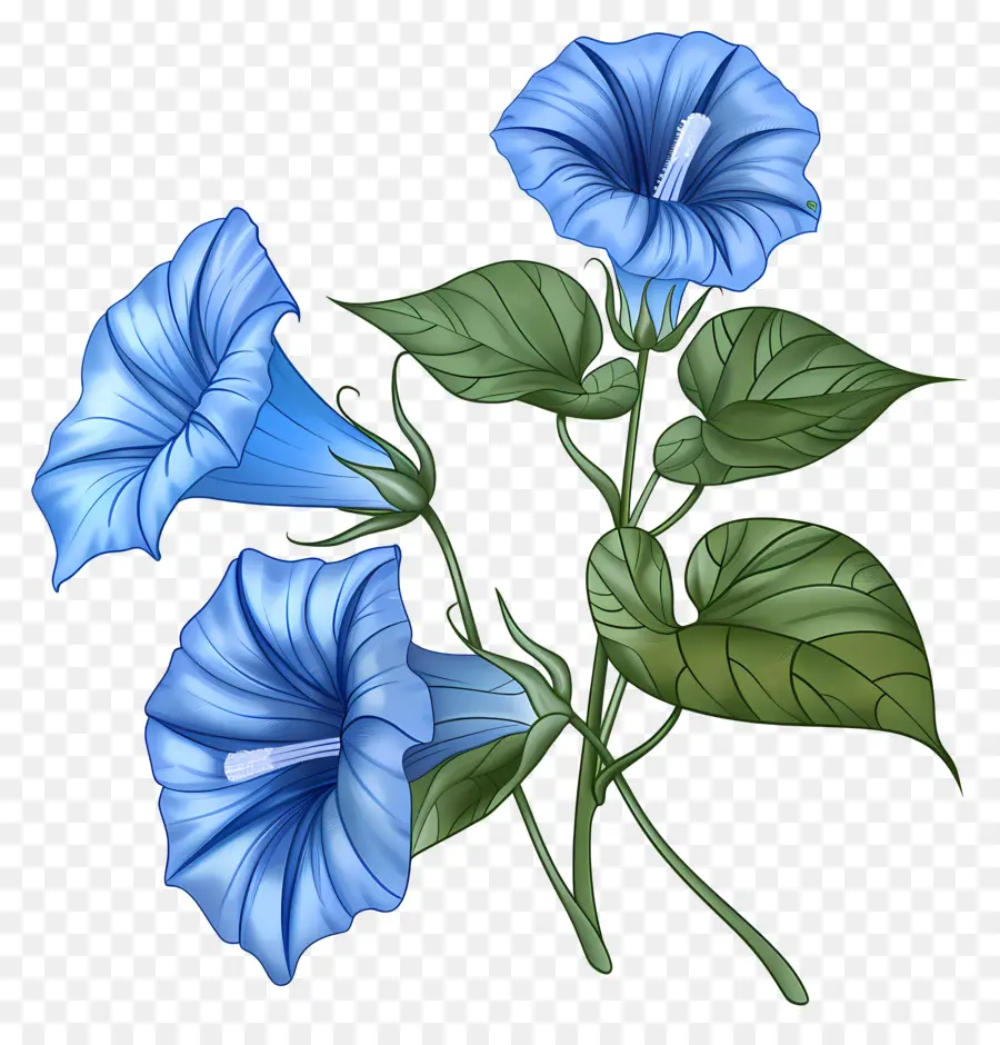 Утренняя слава цветок，Голубая утренняя слава цветы PNG