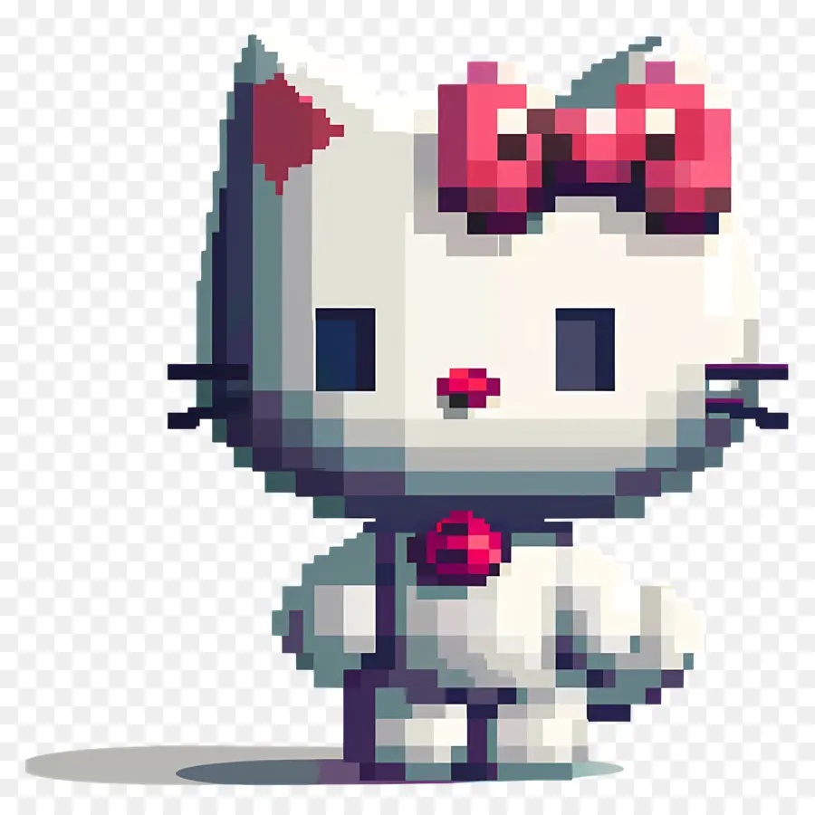 Hello Kitty Pixel，мультфильм кот PNG