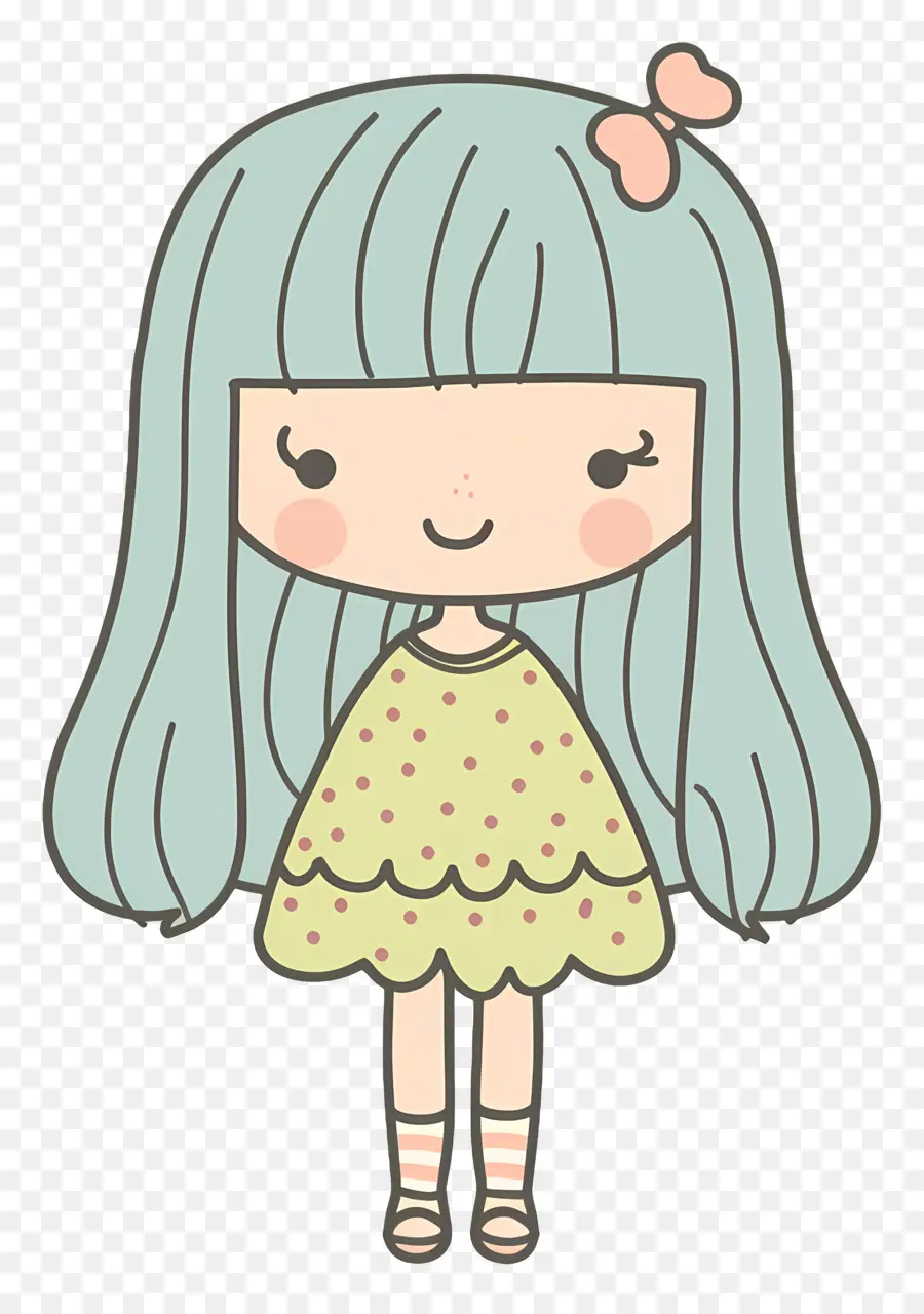 кукла，Девушка с длинными волосами PNG