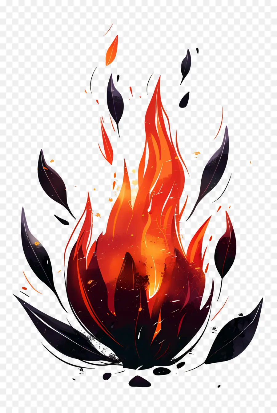 Огонь，пылающий цветок PNG