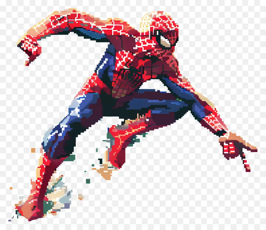 Человек паук пиксель，верхолаз PNG